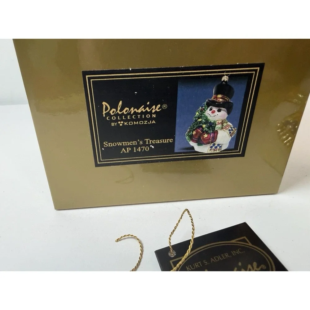 Kurt Adler Polonaise Collection Snowmen's Treasure‎ Glass Ornament Box AP 1470